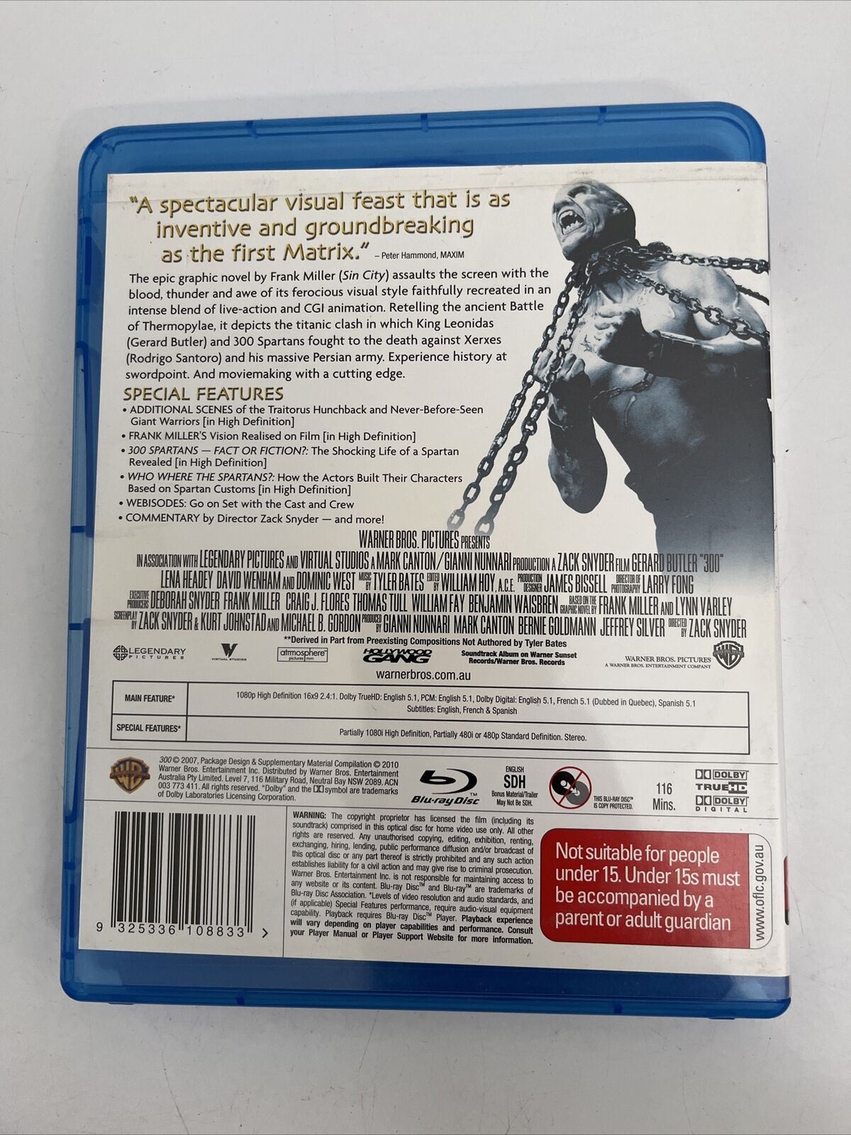300 (Platinum Edition, Blu-ray, 2006) Gerard Butler, Lena Headey, Dominic West