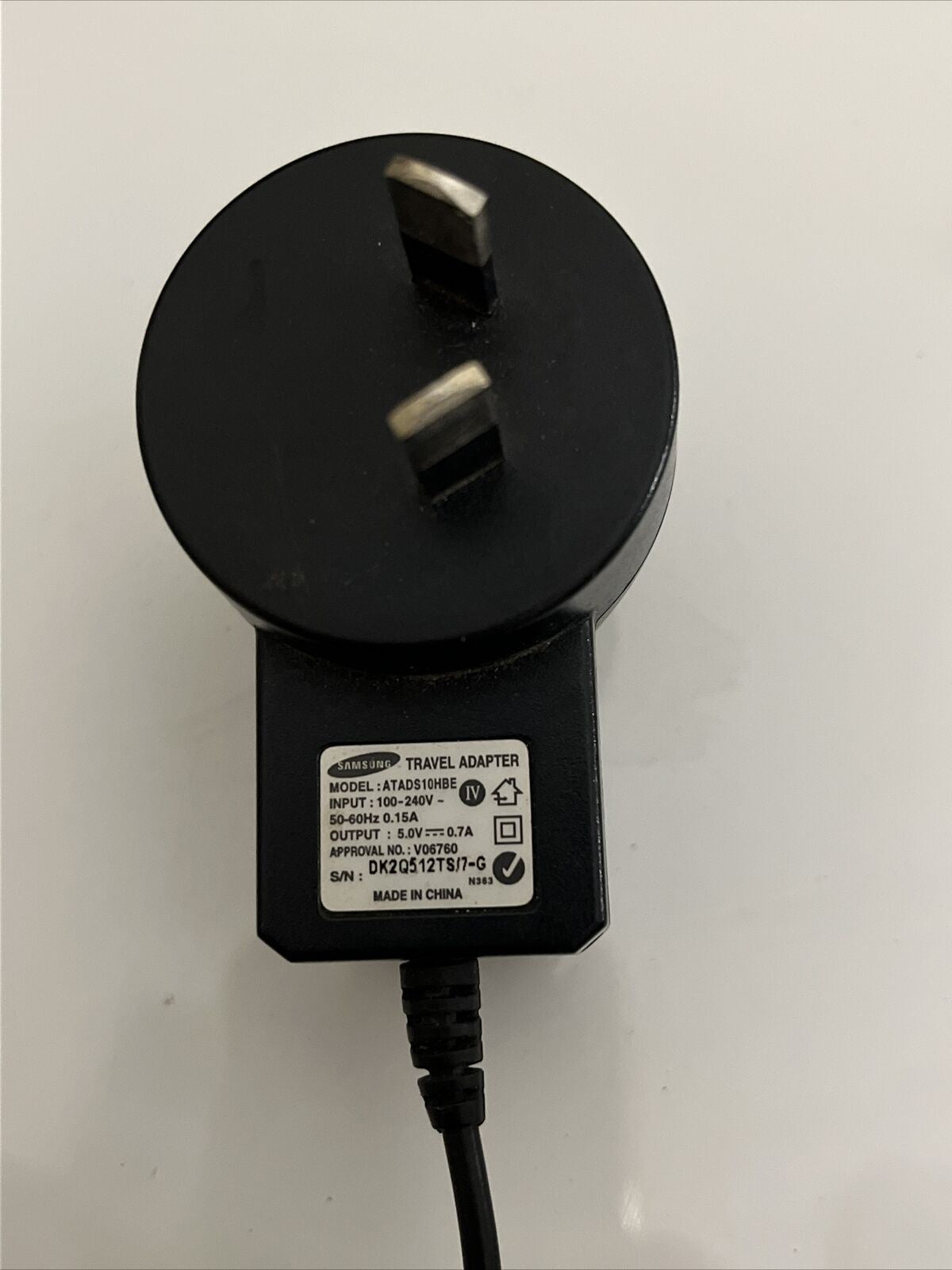 Genuine Samsung Travel Adapter Charger ATADS10HBE 5V 0.7A