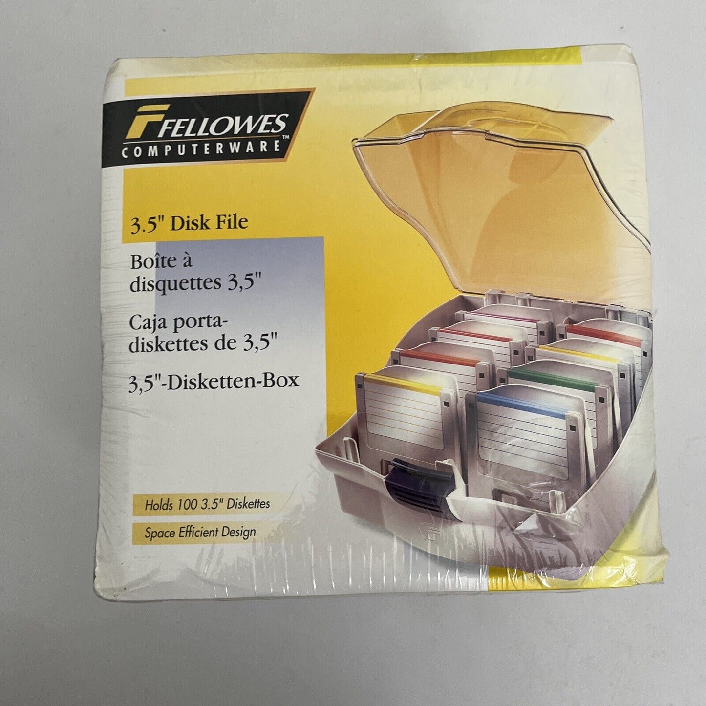NEW Fellowes 3.5" Floppy Disk File Case Holds 100 3.5" Diskettes
