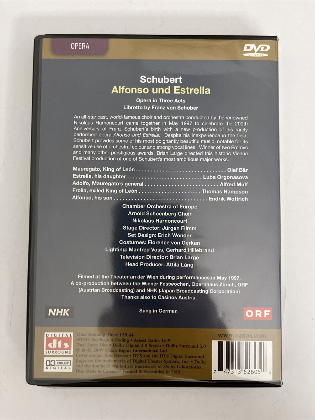 NEW Schubert: Alfonso und Estrella - Archambault Bar / Harnoncourt DVD