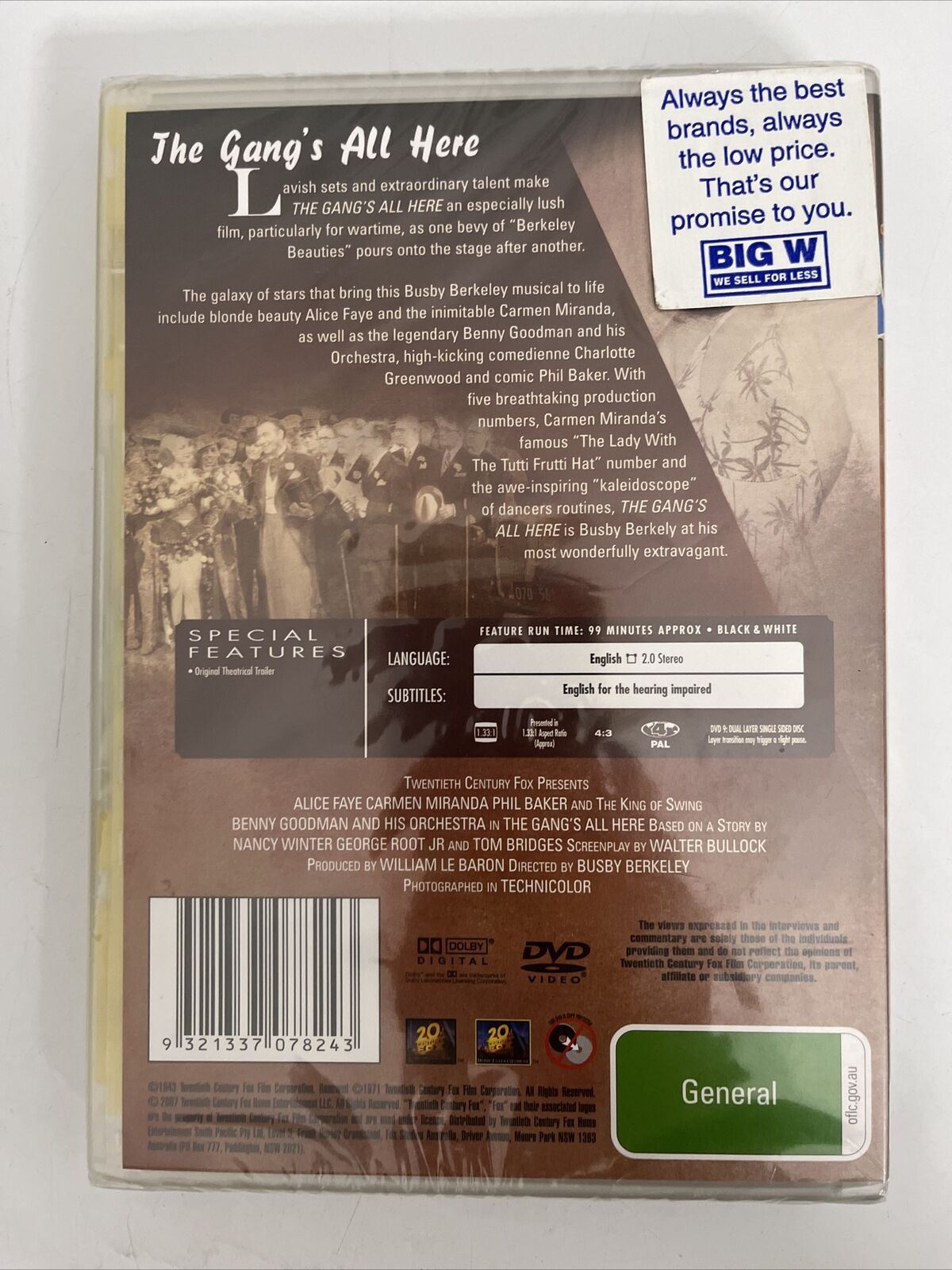 *New Sealed* The Gang's All Here (DVD, 1943) Alice Faye, Carmen Miranda Region 4
