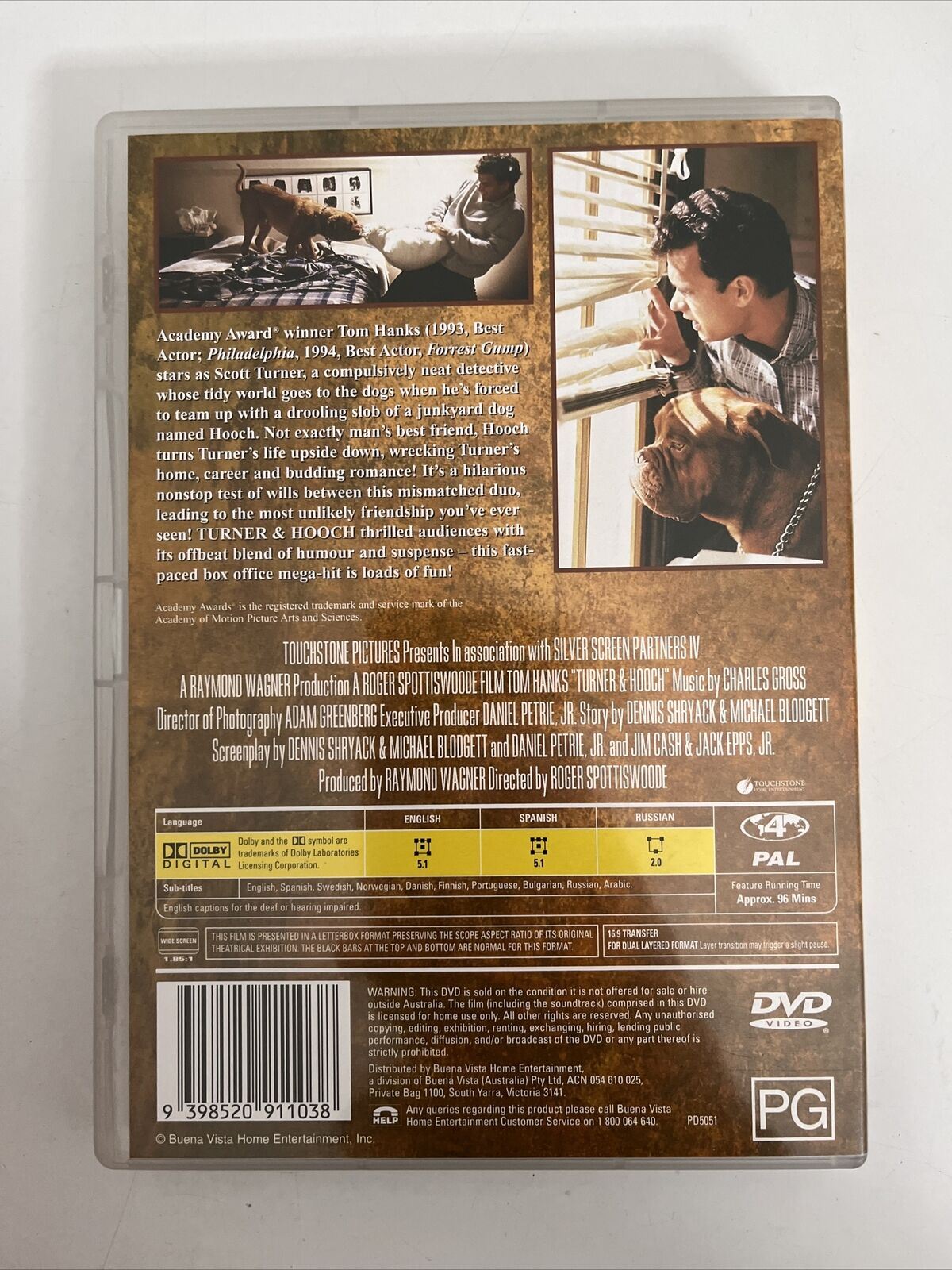 Turner And Hooch (DVD, 1989) Tom Hanks, Mare Winningham, Craig T. Nelson Region4