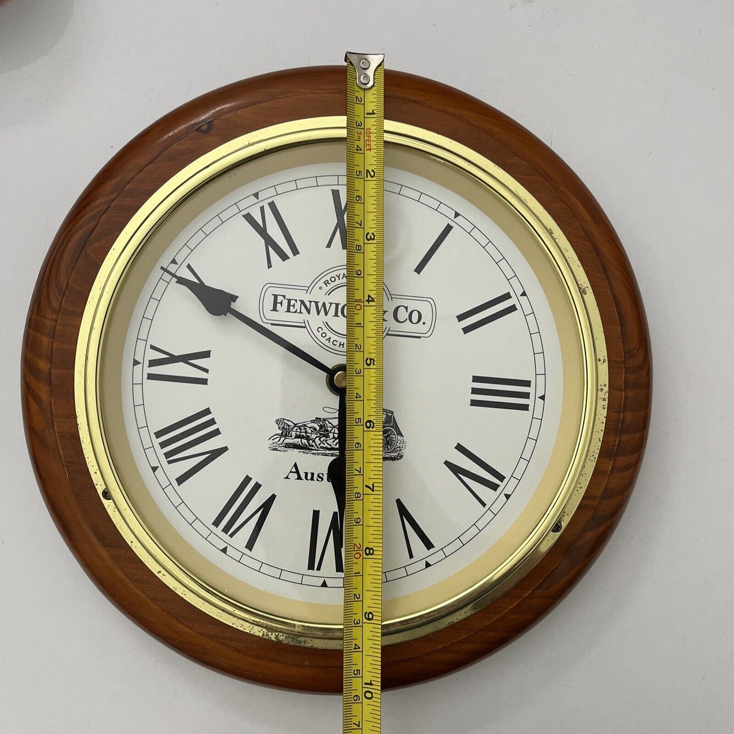 Vintage FENWICK & CO Royal Mail Coach Line Australia Wall Clock 26cm