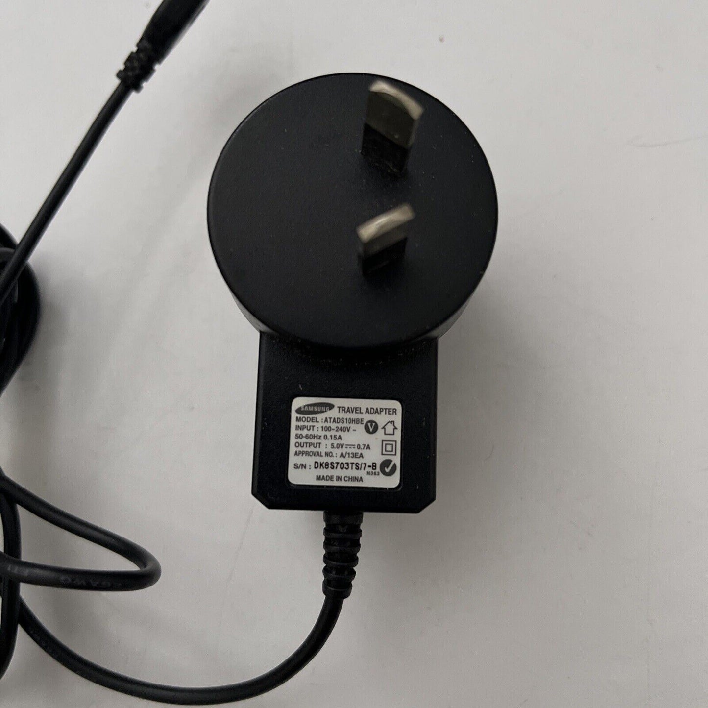 Genuine Official Samsung Travel Adapter Charger ATADS10HBE 5V 0.7A