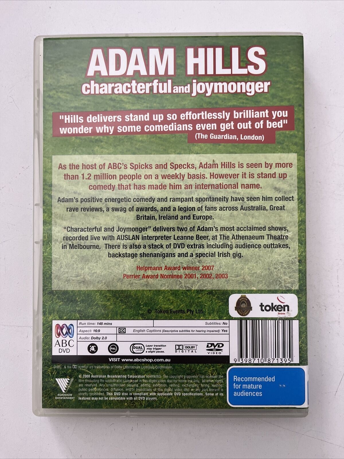 Adam Hills - Characterful and Joymonger (DVD, 2007) Region 4