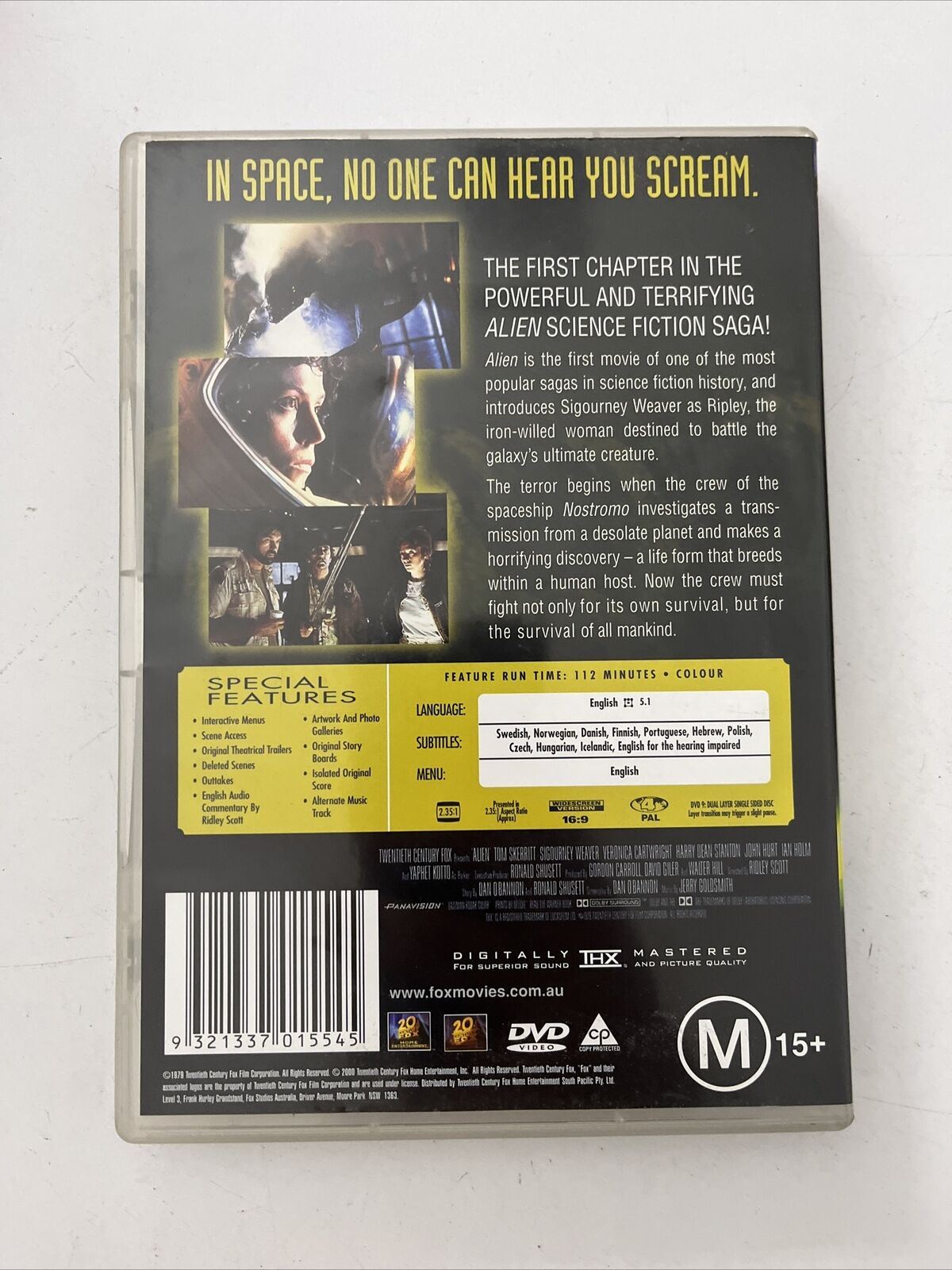 Alien (20th Anniversary Edition, DVD, 1979) Sigourney Weaver. Region 4