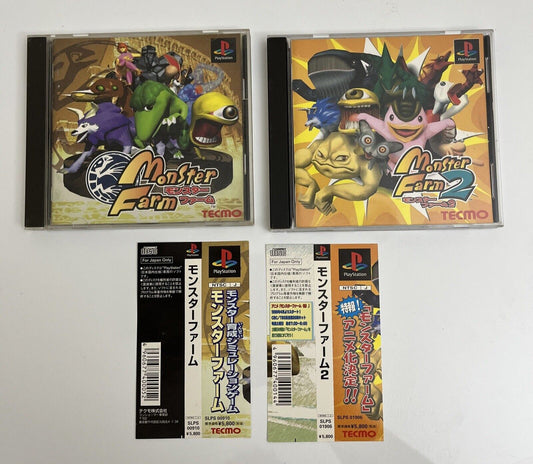 Monster Farm 1 & 2 - Sony PlayStation PS1 NTSC-J JAPAN Monster Breeding Game