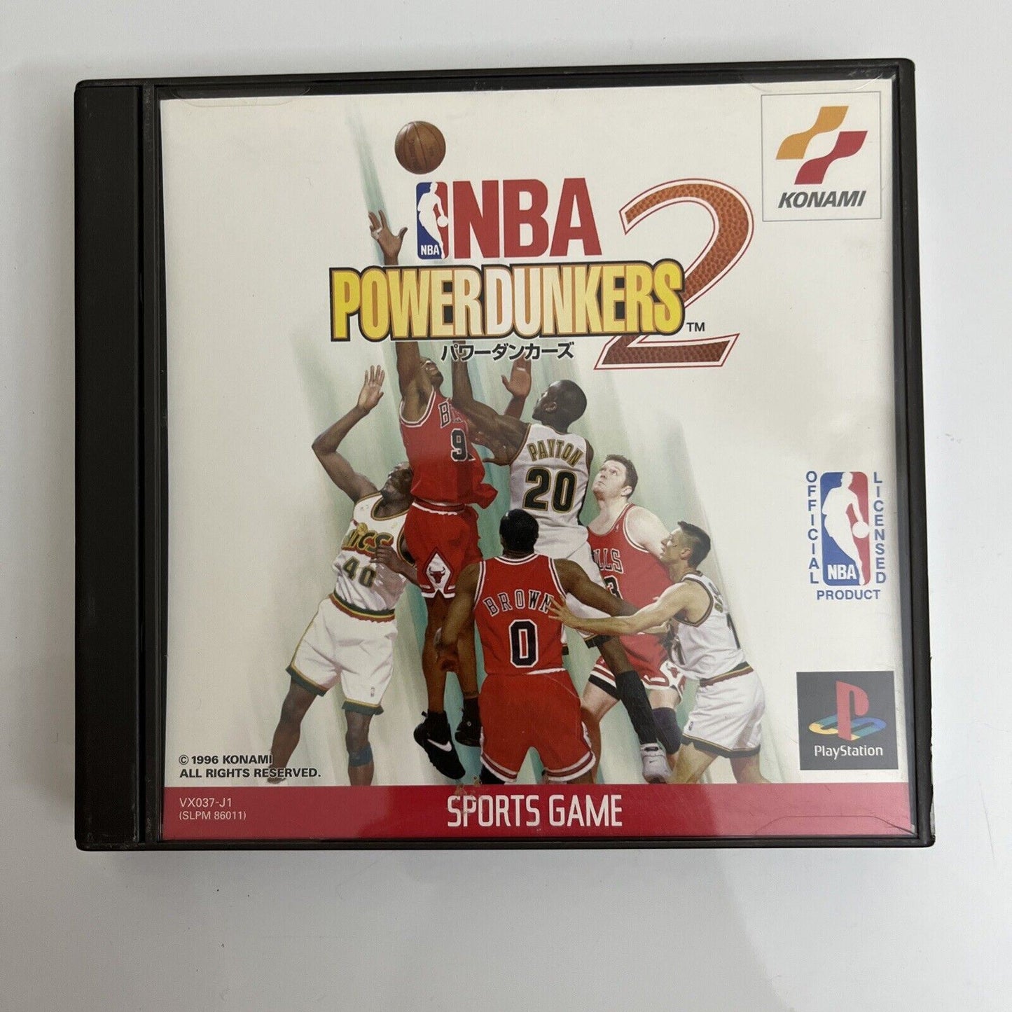 NBA Powerdunkers 2 - Sony PlayStation PS1 NTSC-J JAPAN Konami Basketball Game