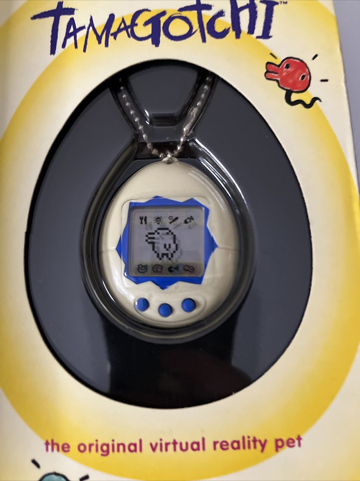Original Bandai Tamagotchi 1997 #1800 White Blue NEW Genuine