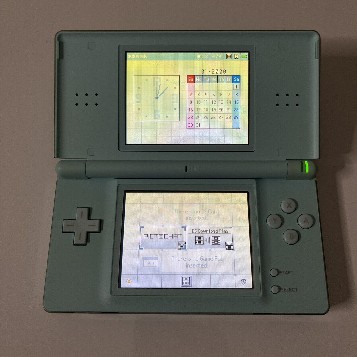 Nintendo DS Lite Teal Blue Handheld Console with USB Charger
