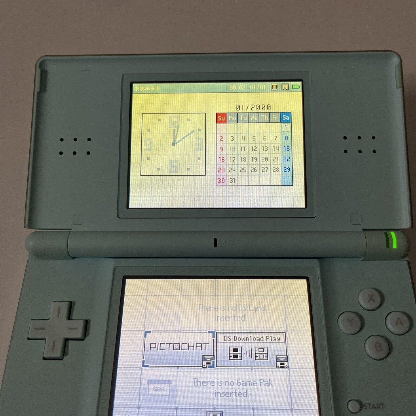 Nintendo DS Lite Teal Blue Handheld Console with USB Charger