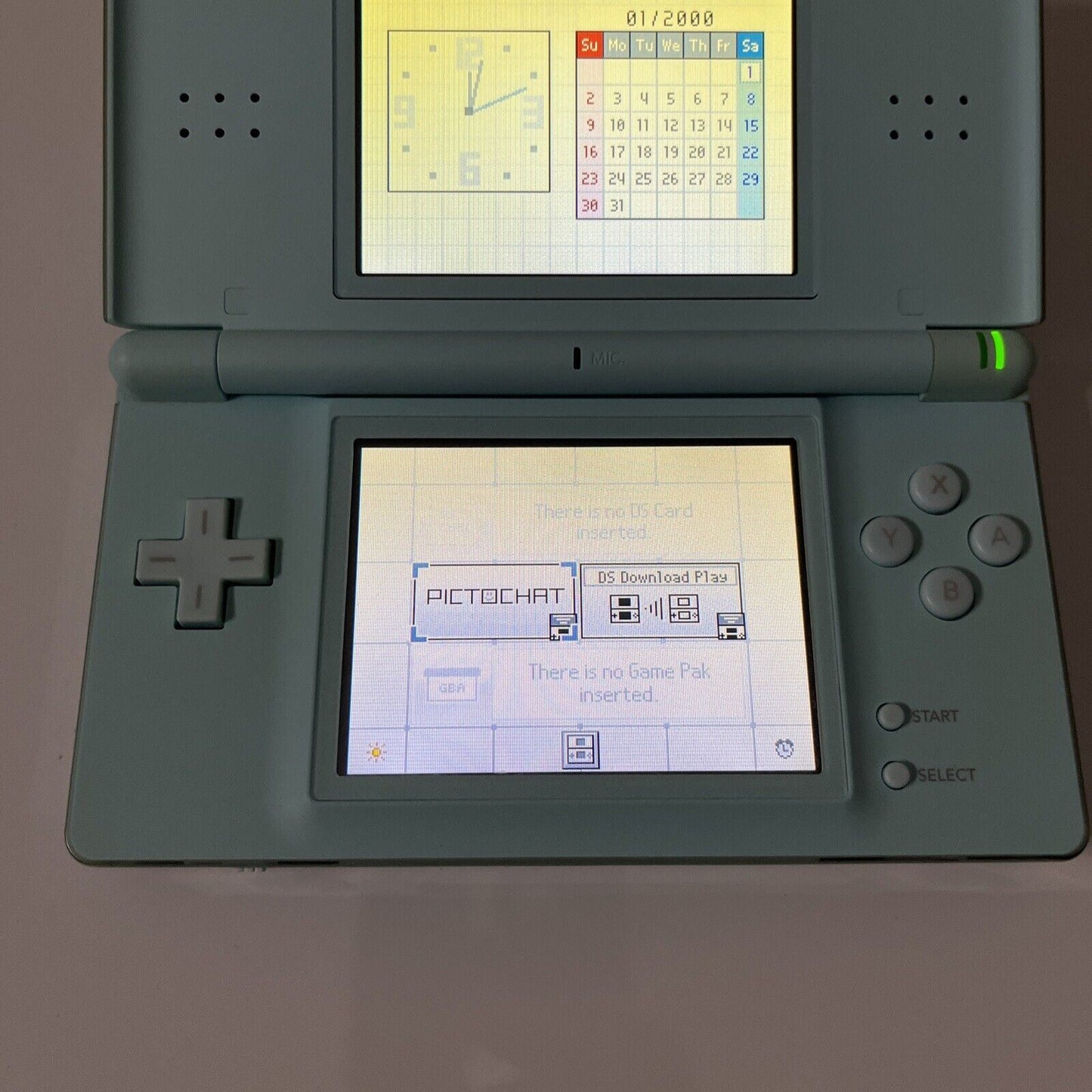 Nintendo DS Lite Teal Blue Handheld Console with USB Charger
