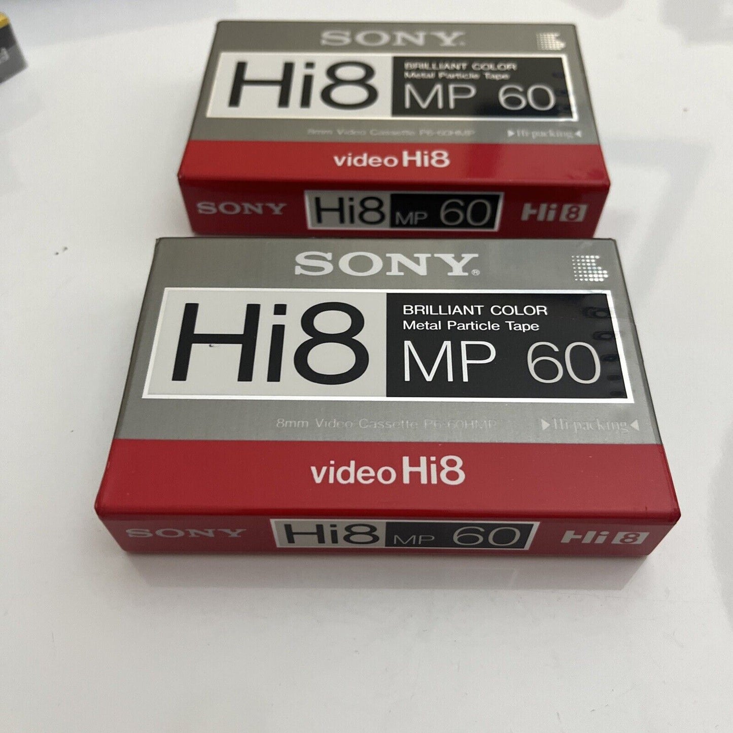 *New Sealed* 2x Sony MP60 Hi8 Cassette Tape 60 Minutes