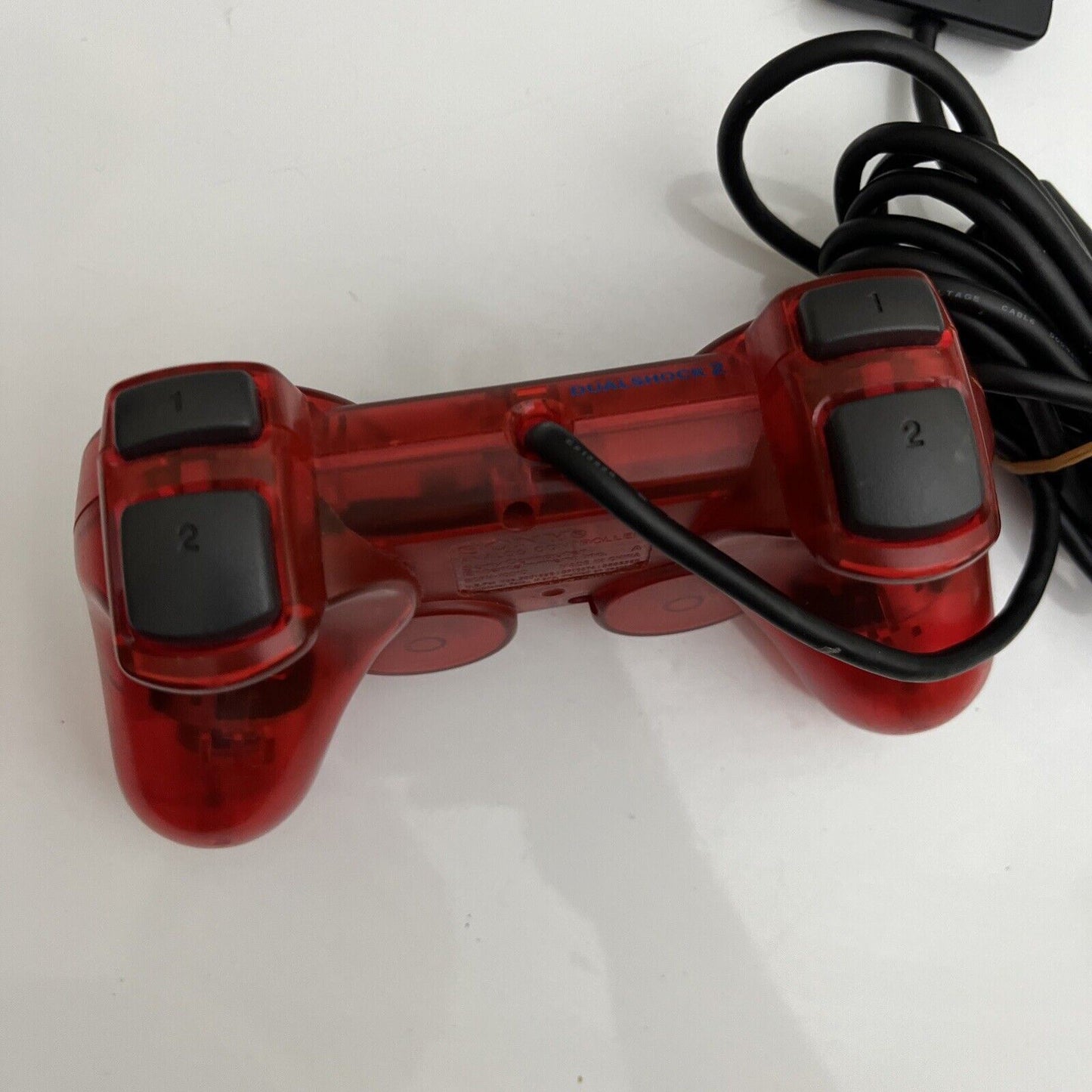 Genuine Sony Playstation 2 PS2 Dual Shock 2 Transparent Red