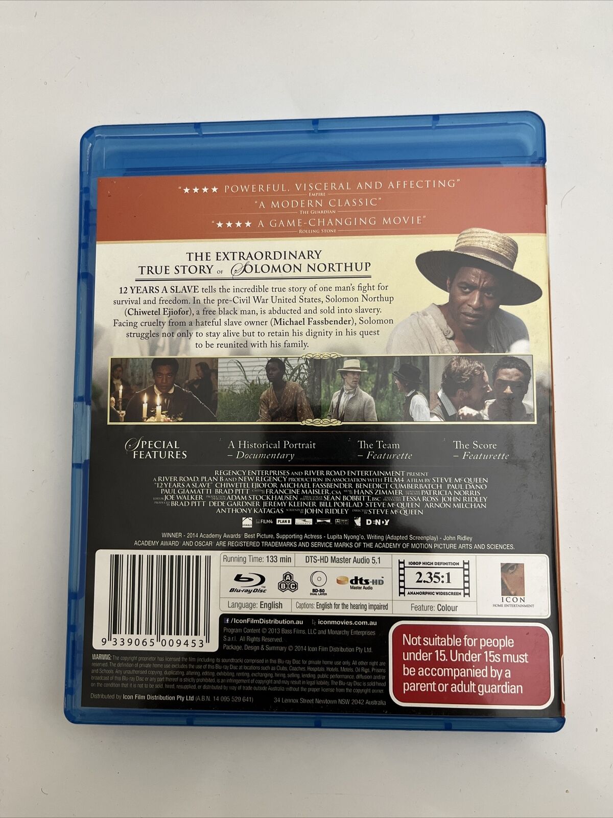 12 Years A Slave (Blu-ray, 2013) Chiwetel Ejiofor, Dwight Henry, Dickie Gravois