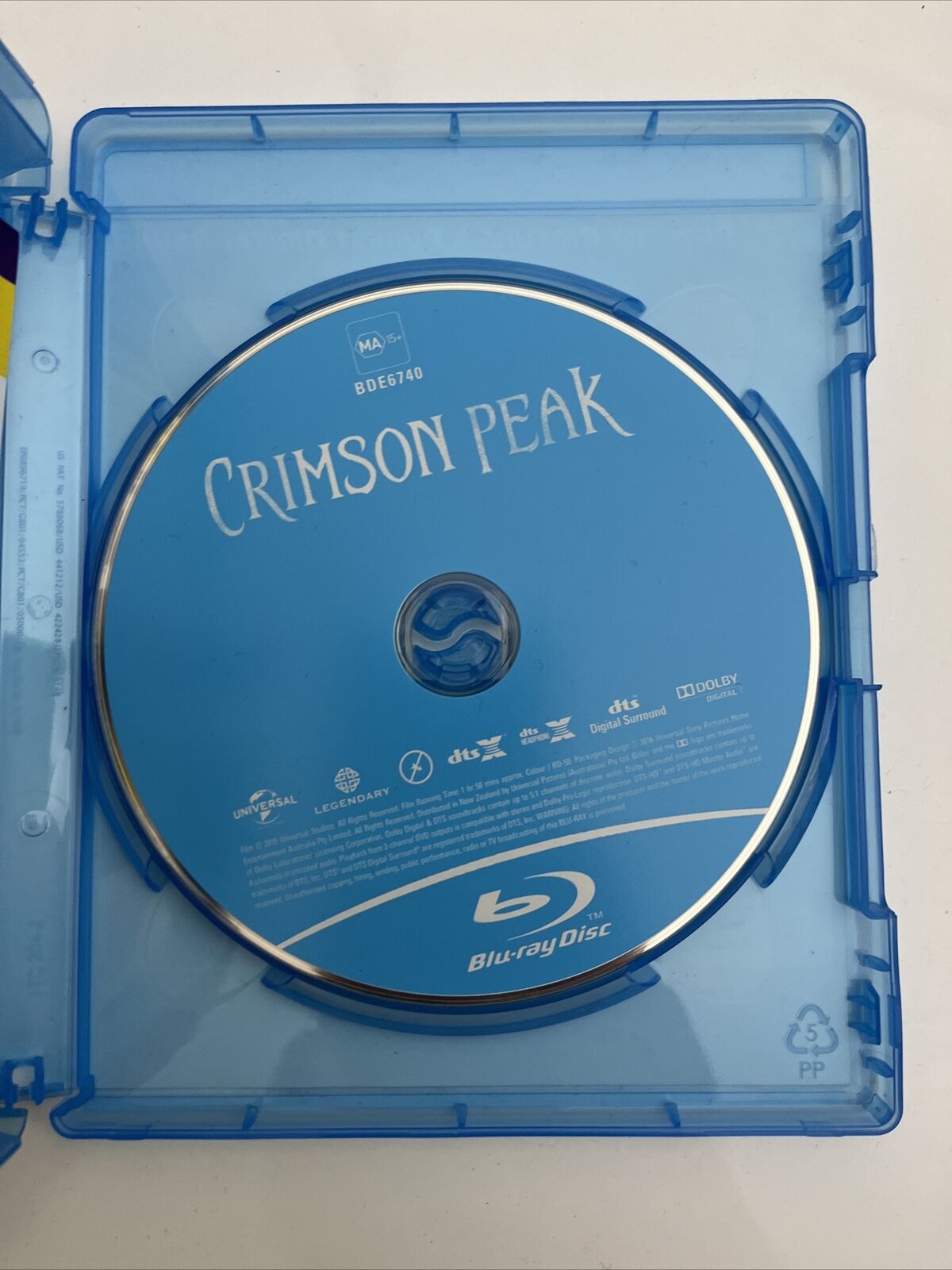 Crimson Peak (Blu-ray, 2015) Mia Wasikowska, Tom Hiddleston Region B