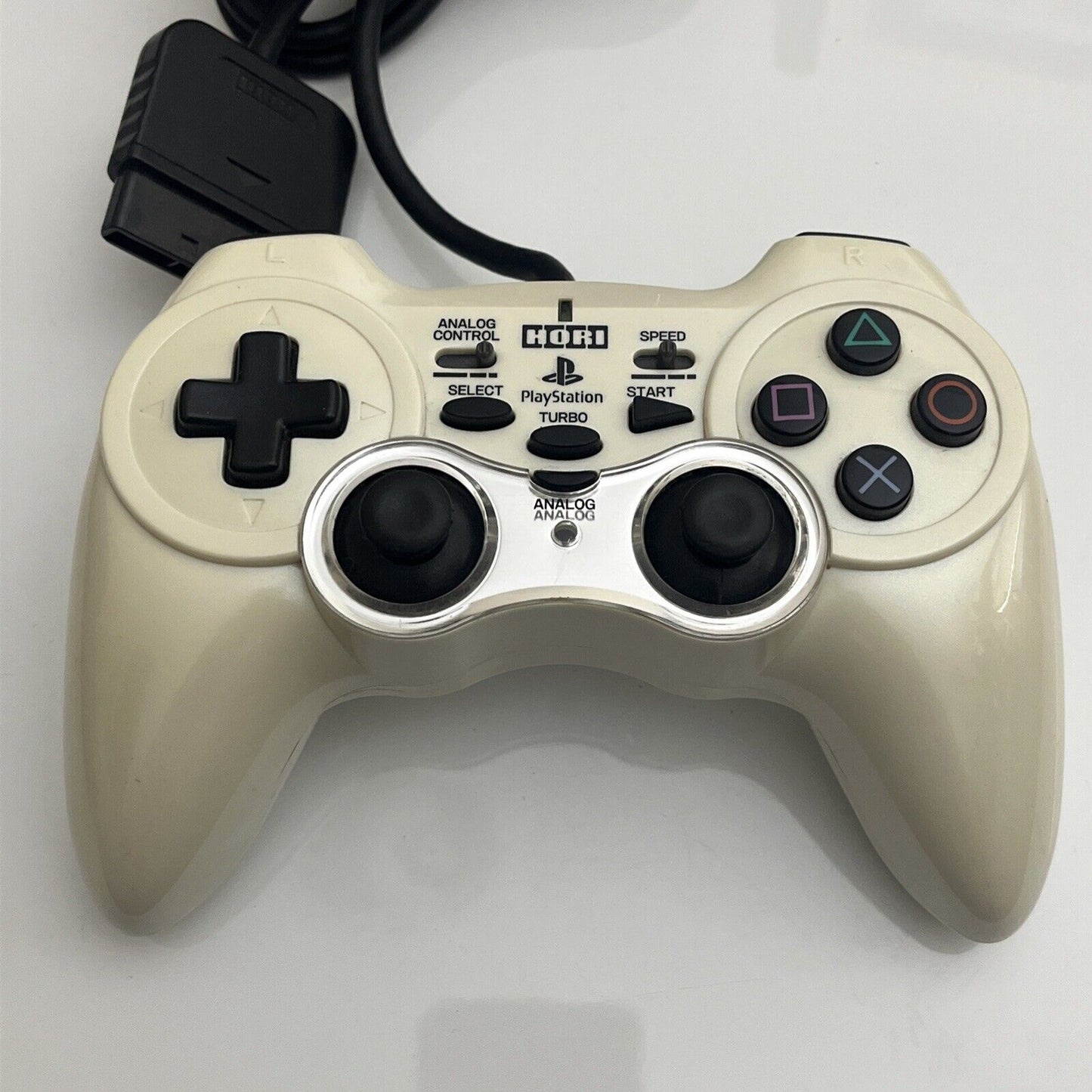 Hori Sony PlayStation Analog Sindou Pad 2 Turbo Controller White for PS1 PS2
