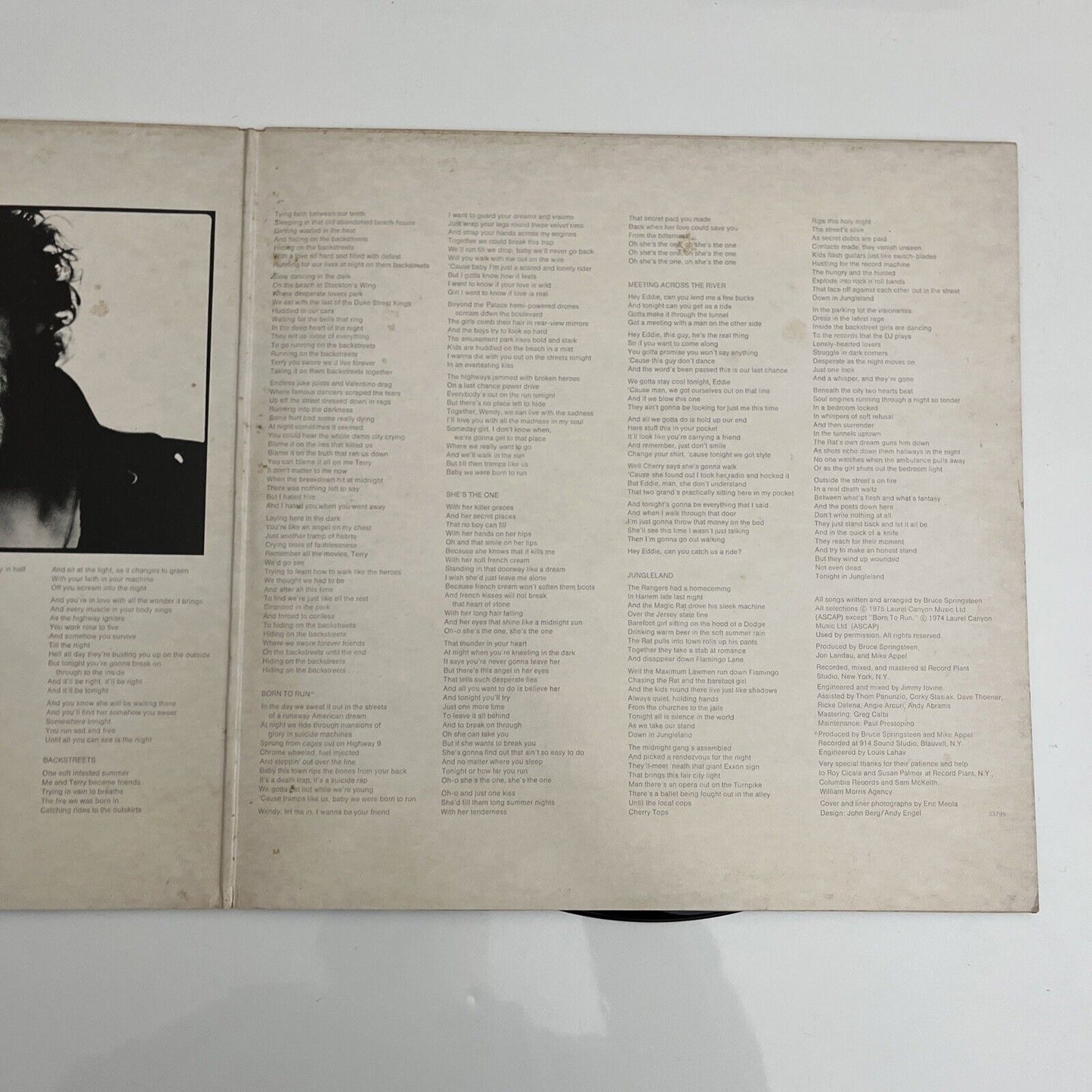 Bruce Springsteen - Born To Run LP 1975 Vinyl Record JC 33795 Gatefold