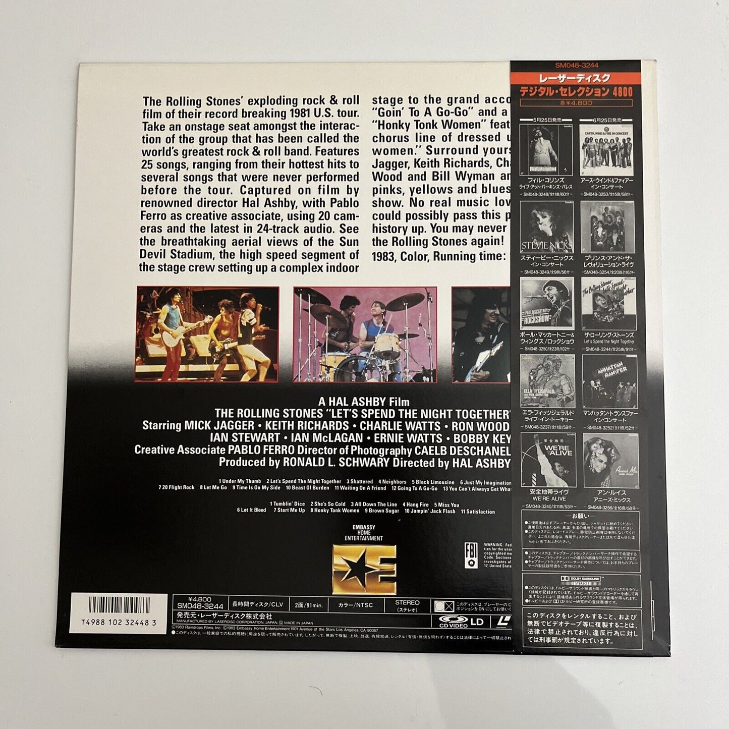 Rolling Stones - Let's Spend The Night Together Laserdisc With Obi 1981 LD NTSC