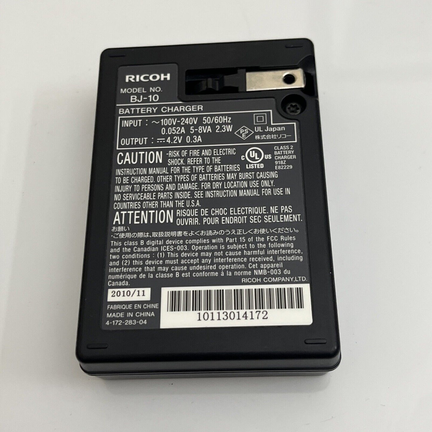 Genuine Ricoh BJ-10 Battery Charger for DB-100 Battery