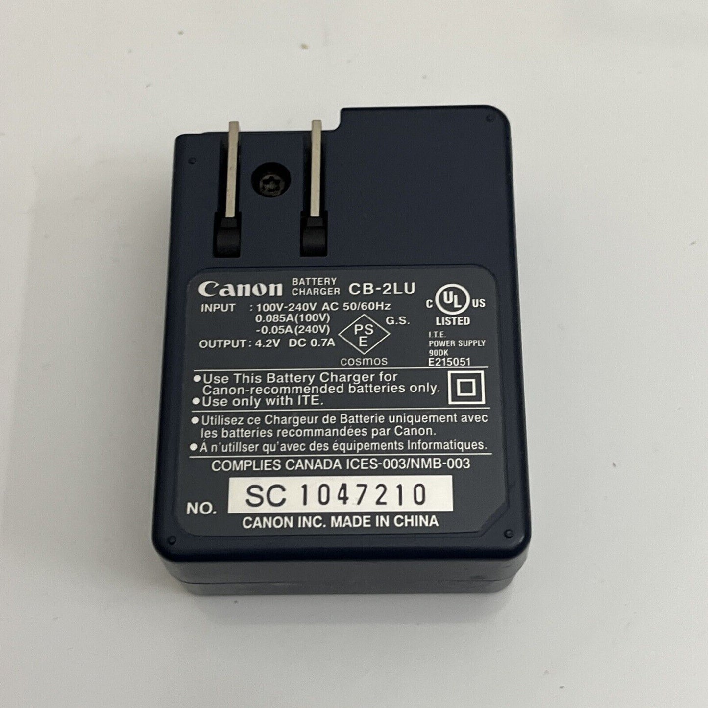 Canon CB-2LU Genuine OEM Battery Charger for Canon NB-3L