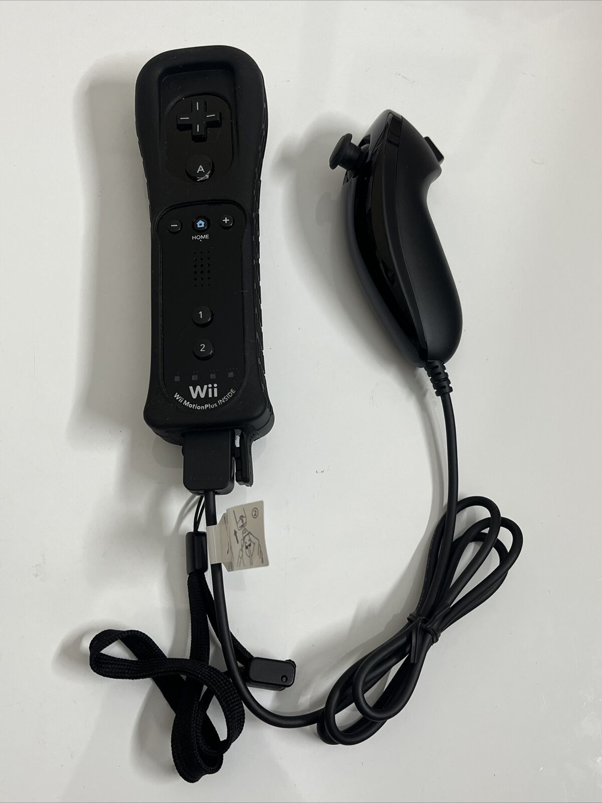 Official Nintendo Wii Motion Plus Wiimote Black Controller + Nunchuck + Cover