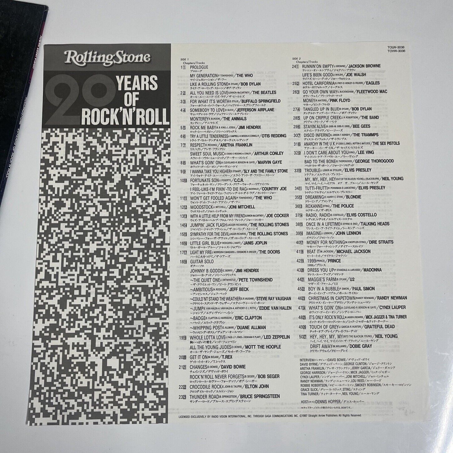 Rolling Stone 20 Years Of Rock 'n' Roll (Laserdisc LD, 1989) NTSC TOLW-3036