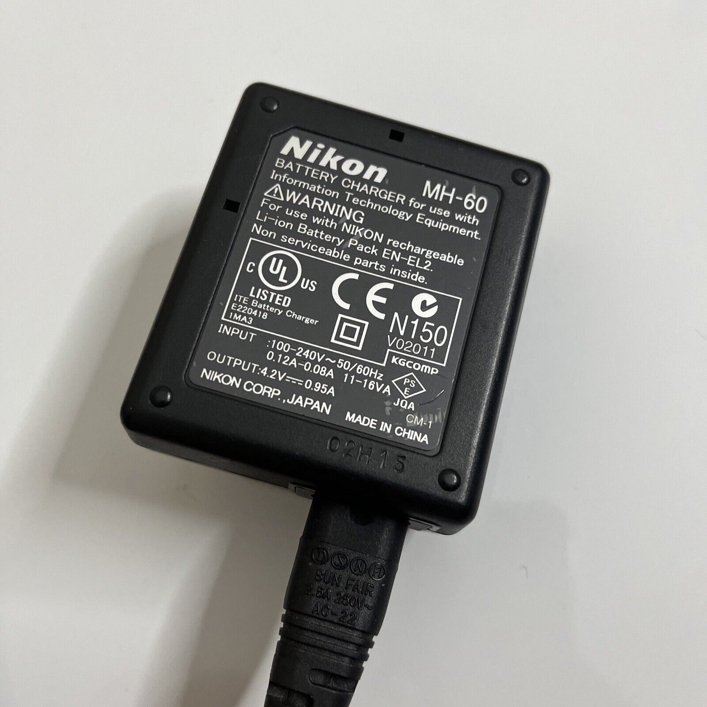 Genuine Nikon MH-60 Camera Battery Charger for EN-EL2 Battery