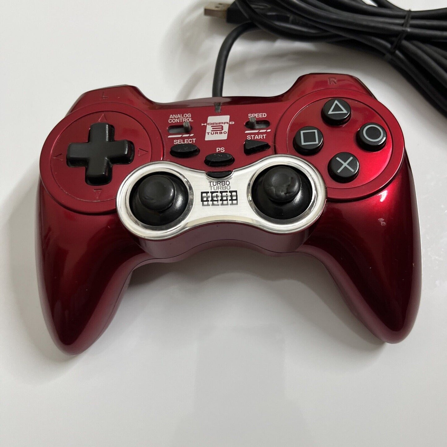 Hori Sony PlayStation Horipad 3 with Turbo Function PS3 Controller Maroon Red
