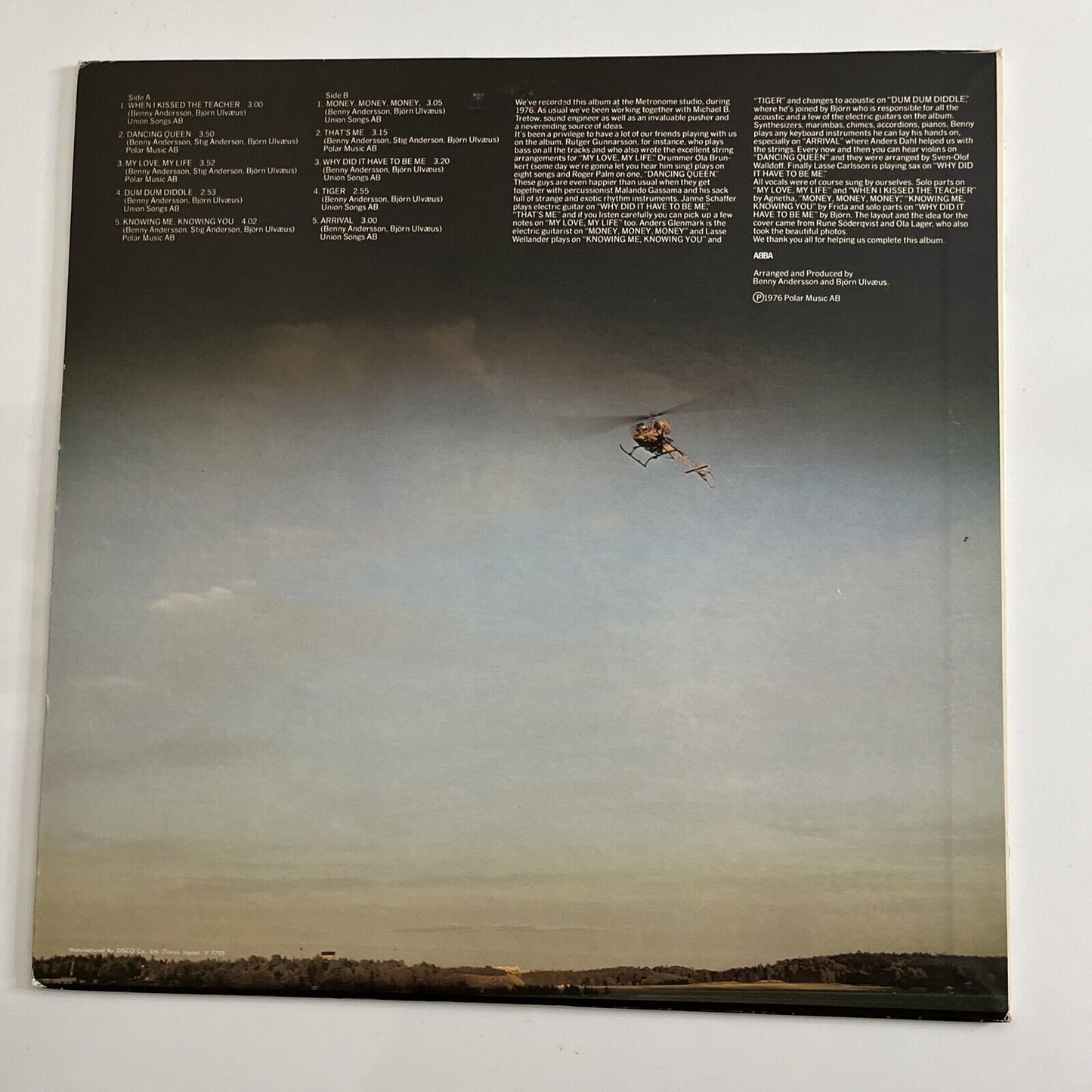 ABBA Arrival LP 1976 Vinyl Record with Liner DSP-5102