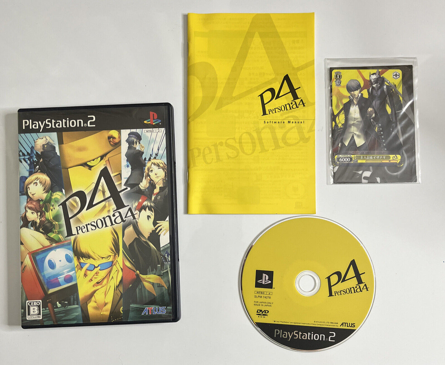 Persona 4 P4 with Trading Card Sony PlayStation PS2 NTSC-J JAPAN Game Complete