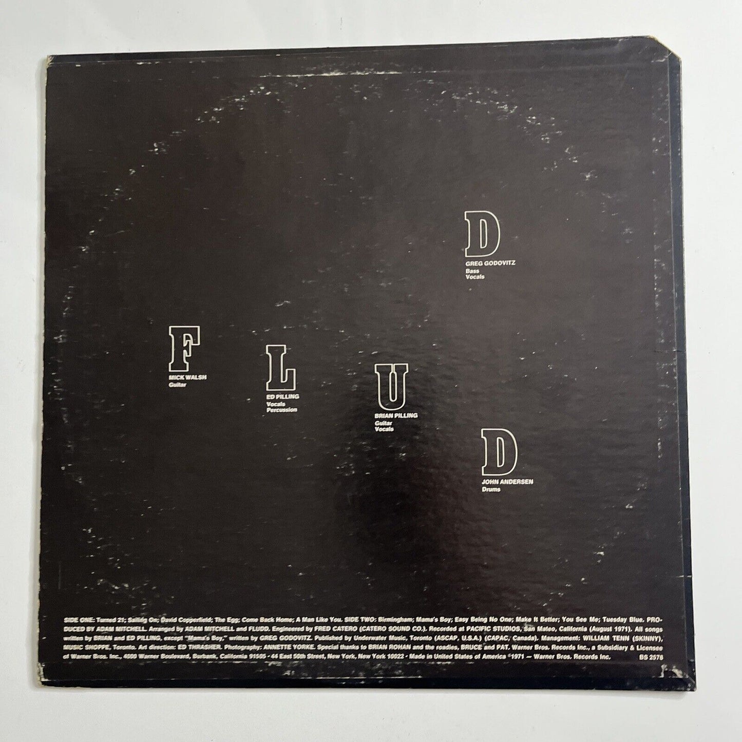 Fludd LP Vinyl Record 1971 Warner Bros 12" BS 2578