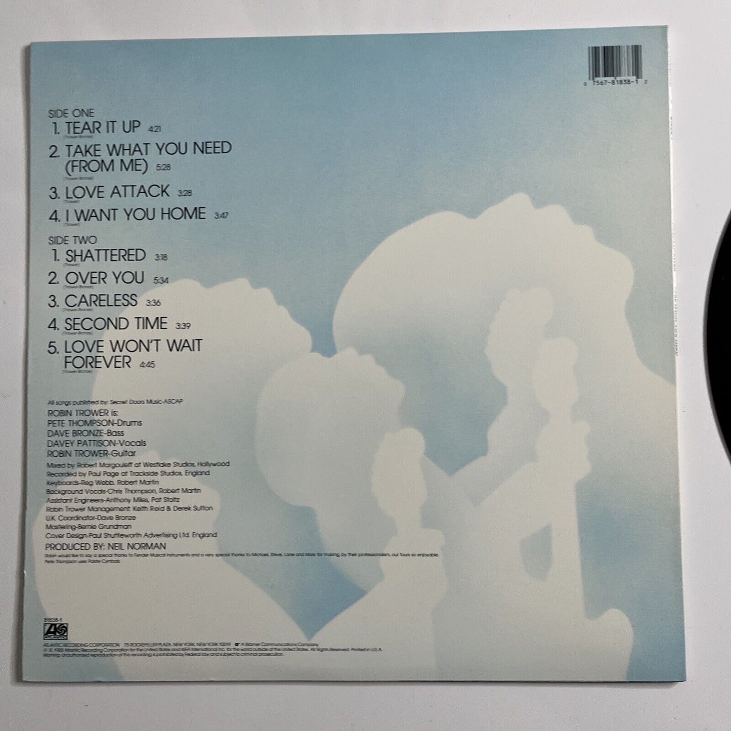 Take What You Need by Robin Trower LP 1988 Vinyl Record Atlantic