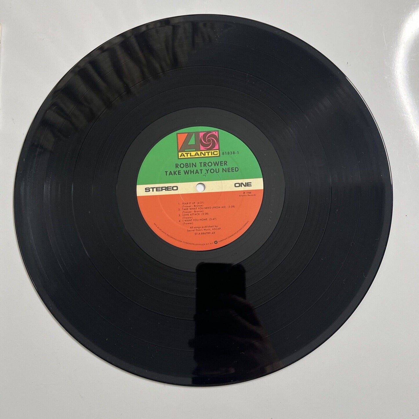 Take What You Need by Robin Trower LP 1988 Vinyl Record Atlantic