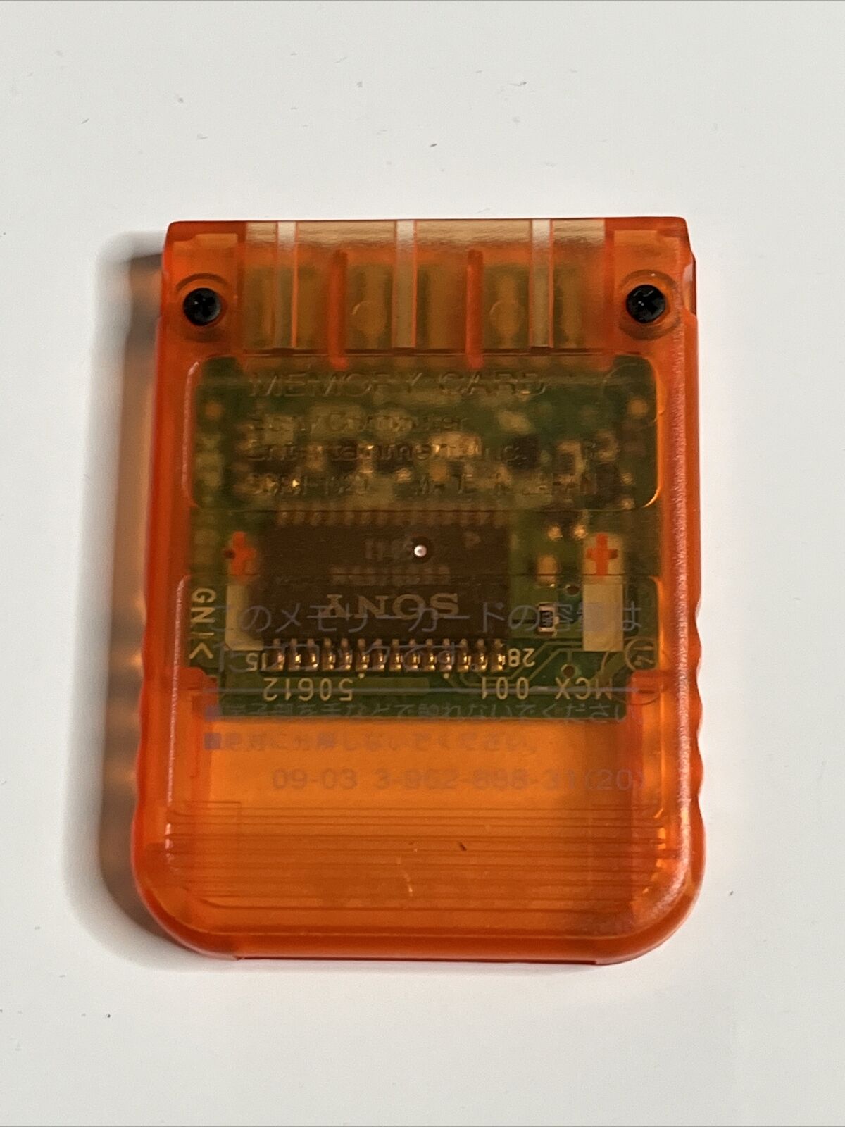 Genuine Sony Playstation 1 PS1 Memory Card 1MB SCPH-1020 Transparent Orange