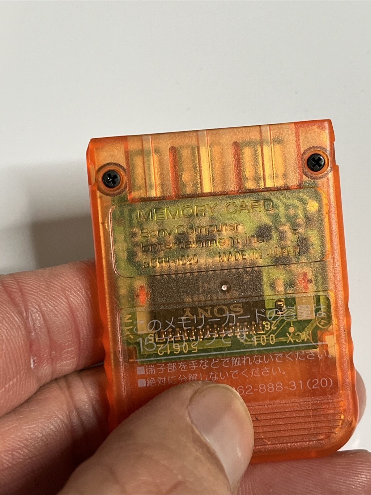 Genuine Sony Playstation 1 PS1 Memory Card 1MB SCPH-1020 Transparent Orange