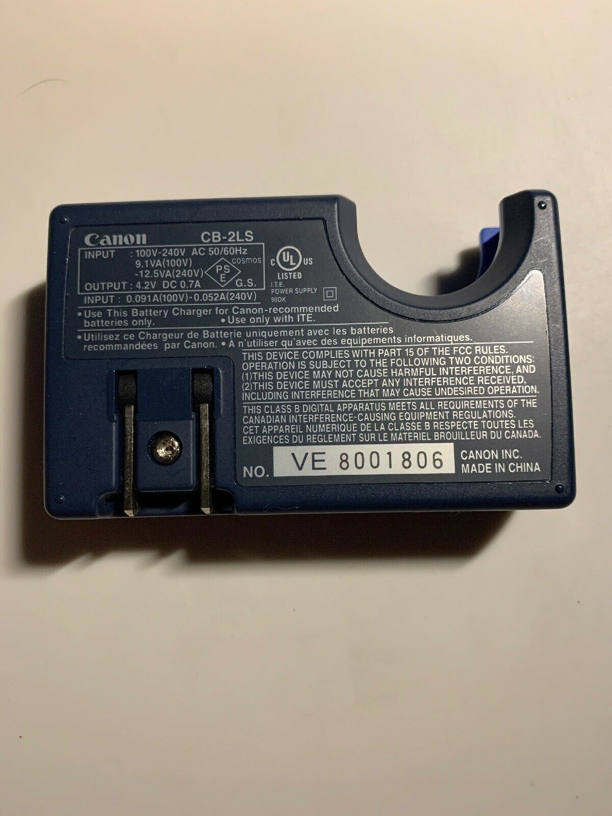 Genuine Canon CB-2LS Battery charger for NB-1L NB-1LH Battery PowerShot & IXUS