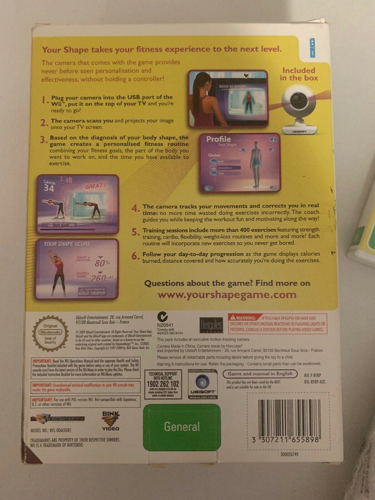 Your Shape Fitness + Motion Tracking Camera Nintendo Wii