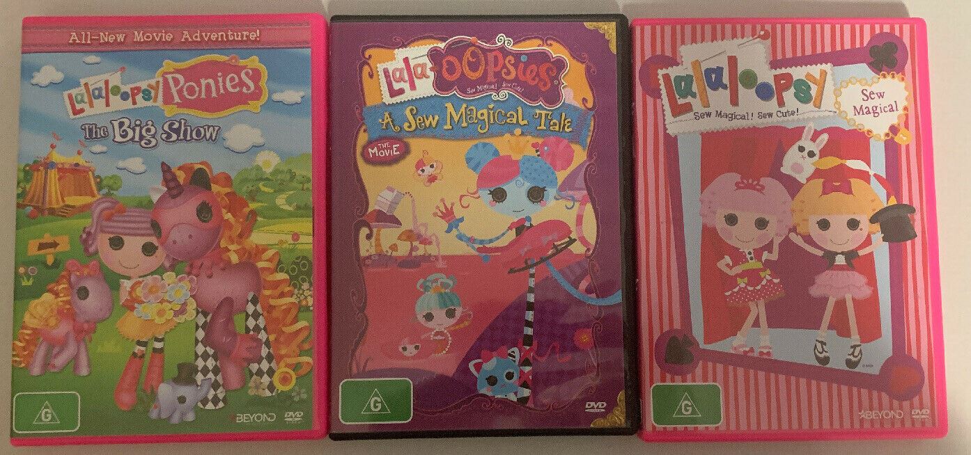 Lalaloopsy Ponies X3 DVD - The Big Show (DVD, 2014) Sew Magical Tale, Sew Cute