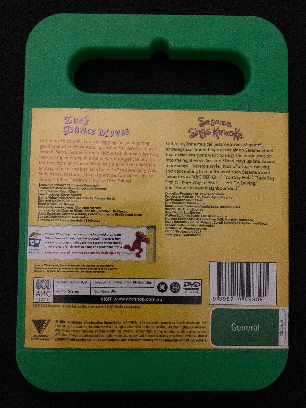 Sesame Street Zoe's Dance Moves & Sesame Sings Karaoke DVD Region 4 RARE!