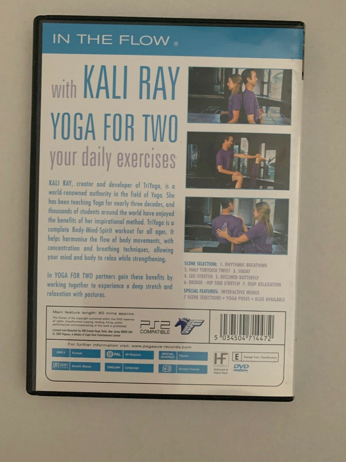 In The Flow With Kali Ray - Yoga For Two Your Daily Exercises (2004, DVD)