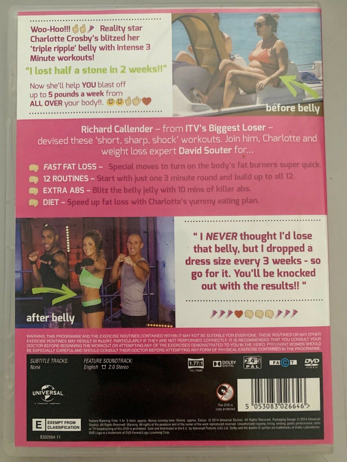 Charlotte Crosbys: 3 Minute Belly Blitz (DVD) Region 2&4. Flatten & Lose Belly
