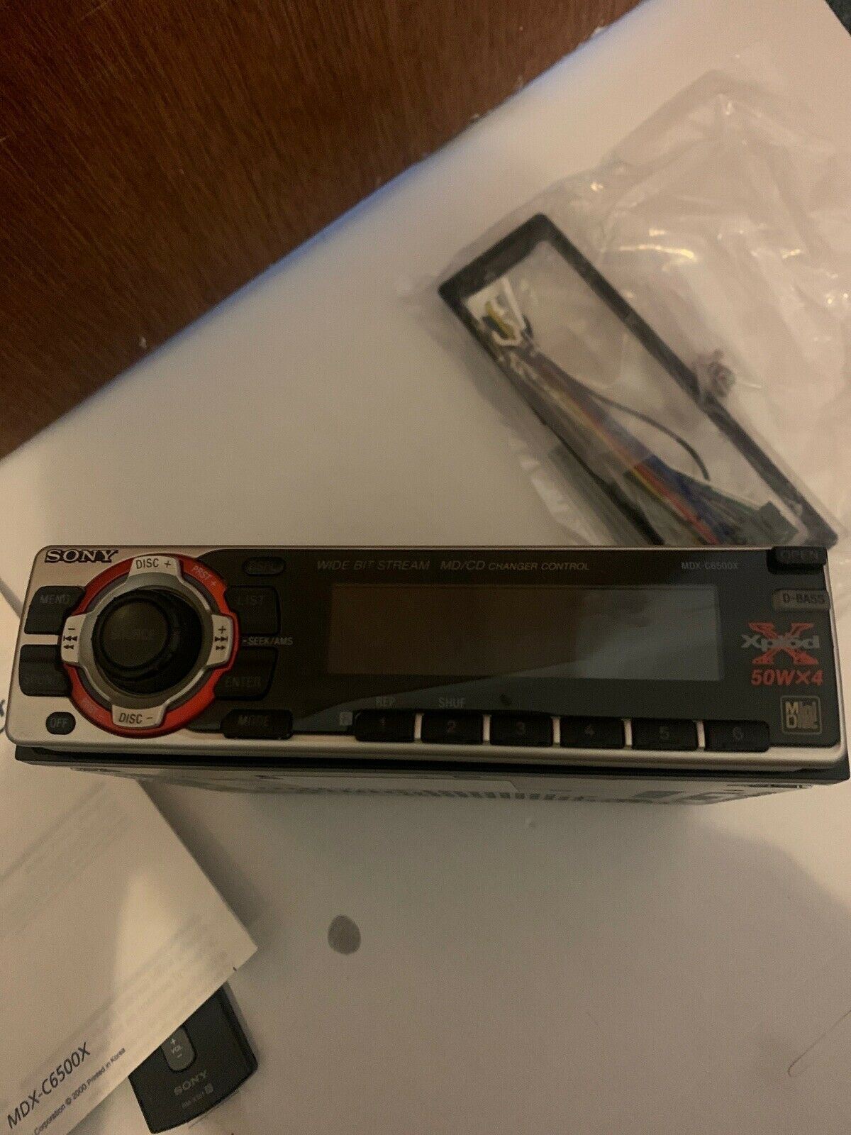 Sony MDX-C6500X MiniDisc FM/AM Dash Receiver Player For Car with Remote & Manual