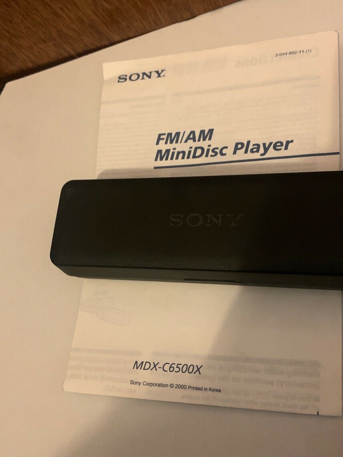 Sony MDX-C6500X MiniDisc FM/AM Dash Receiver Player For Car with Remote & Manual