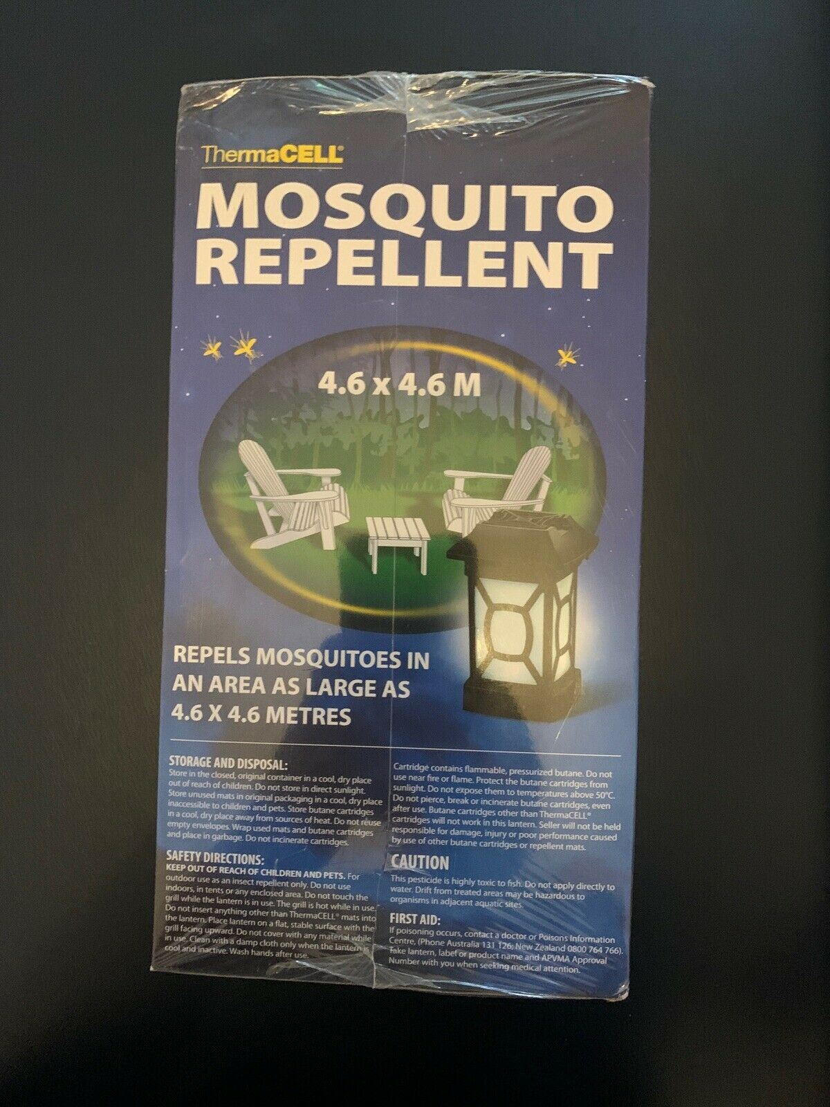 *New & Sealed* Thermacell Mosquito Repellant Lantern Repels Mosquitoes 4.6x4.6m