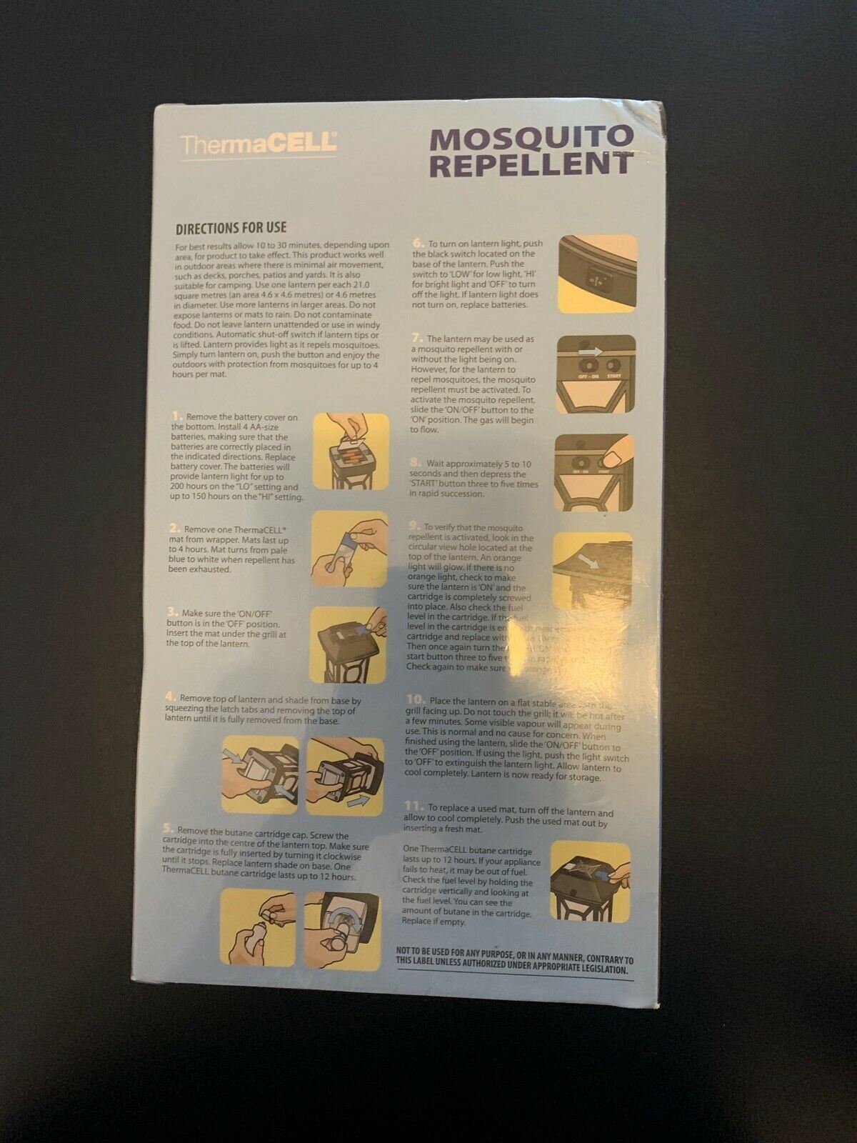 *New & Sealed* Thermacell Mosquito Repellant Lantern Repels Mosquitoes 4.6x4.6m