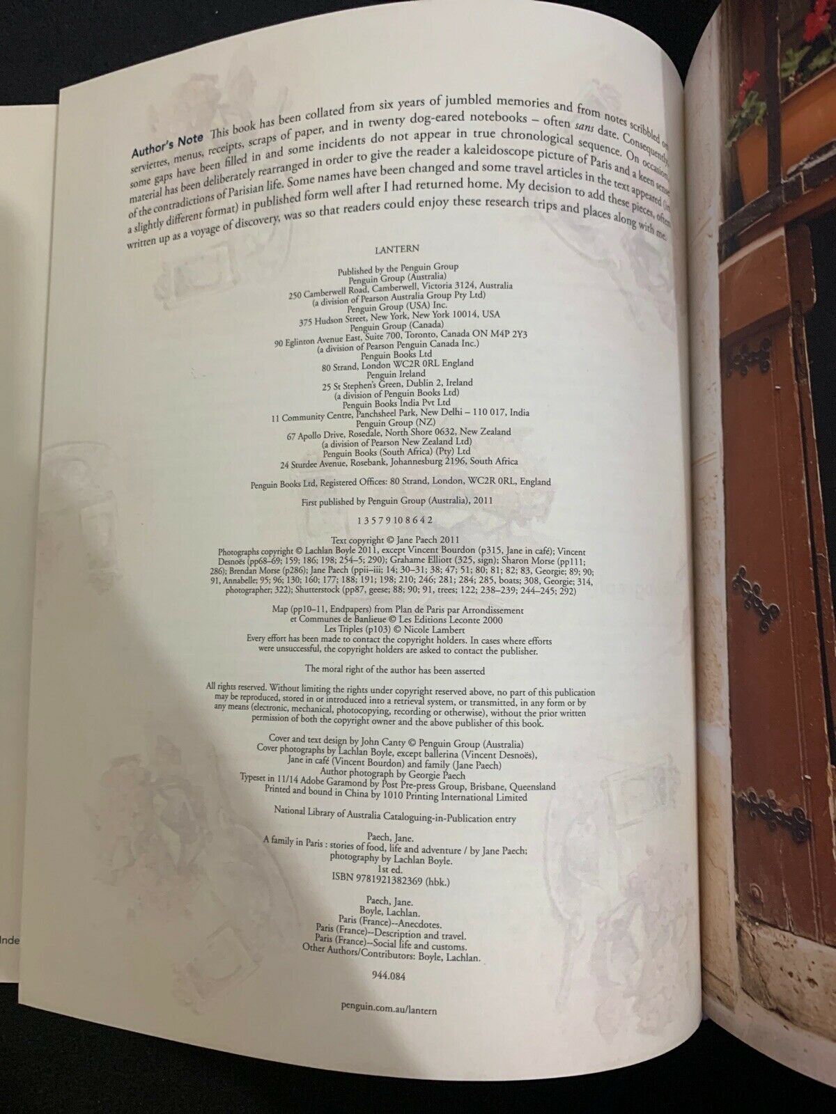 A Family in Paris: Stories Of Food, Life And Adventure By Jane Paech - First Ed.