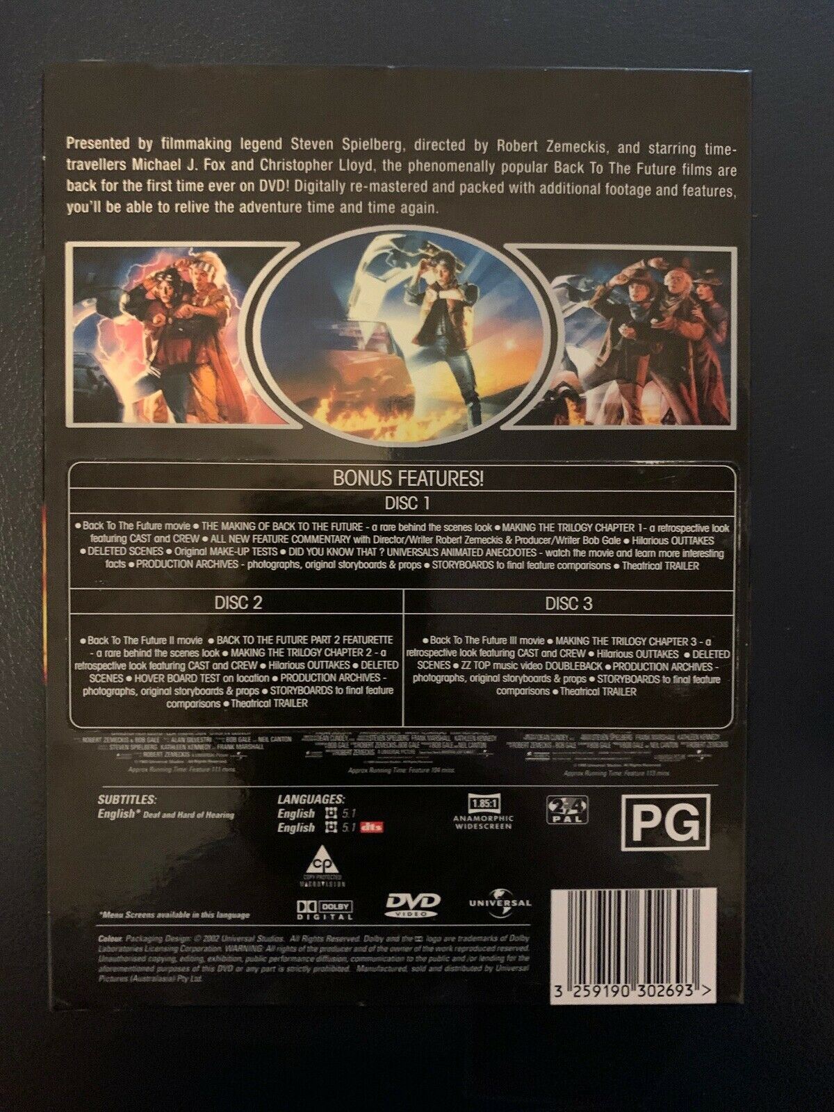 Back to the Future Trilogy Box Set (DVD, 3-Disc Set) Region 4