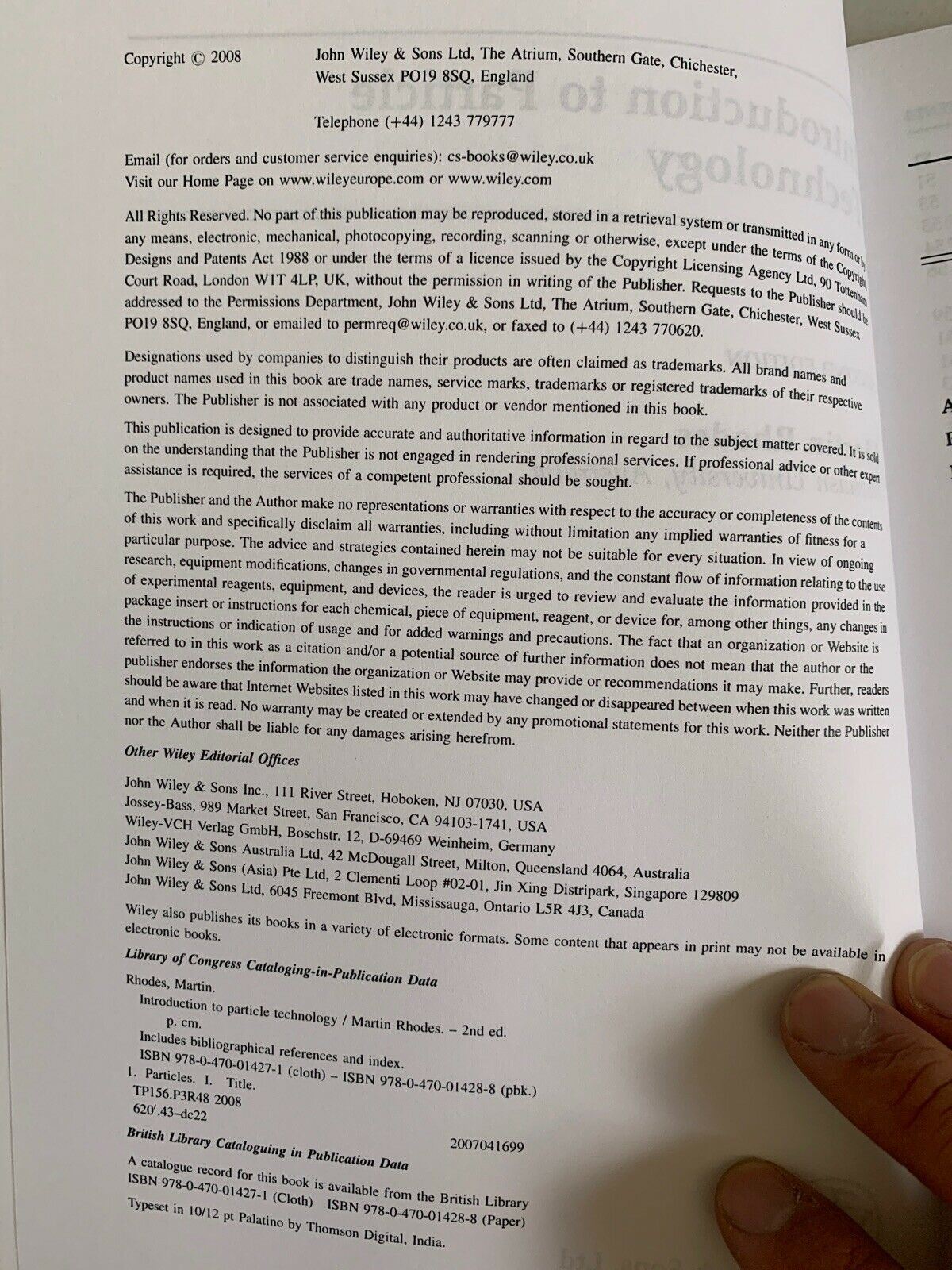 Introduction to Particle Technology by John Wiley and Sons Ltd (Paperback, 2008)