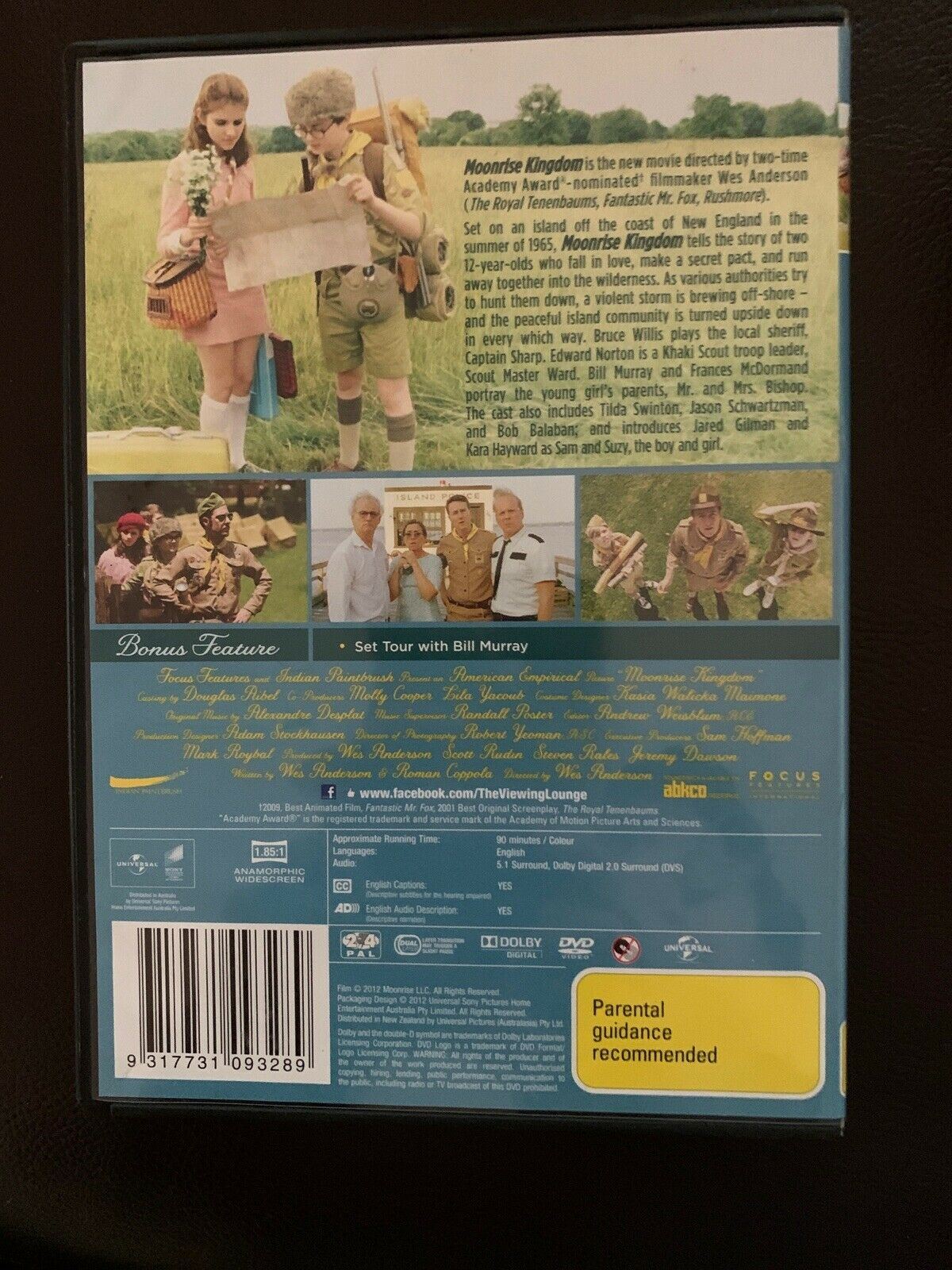 Moonrise Kingdom (DVD, 2012) Region 4 & 2. Bruce Willis, Edward Norton